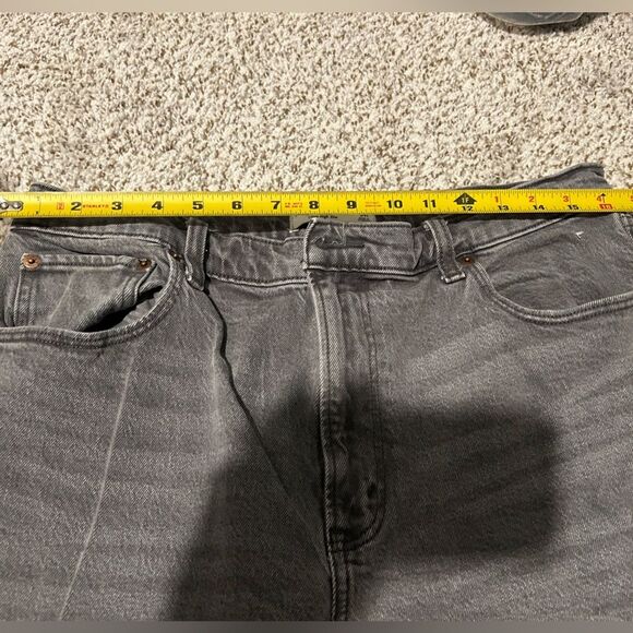 Abercrombie & Fitch sz 14/32 short The 90s Straight Ultra High Rise Gray Jeans - Picture 8 of 10
